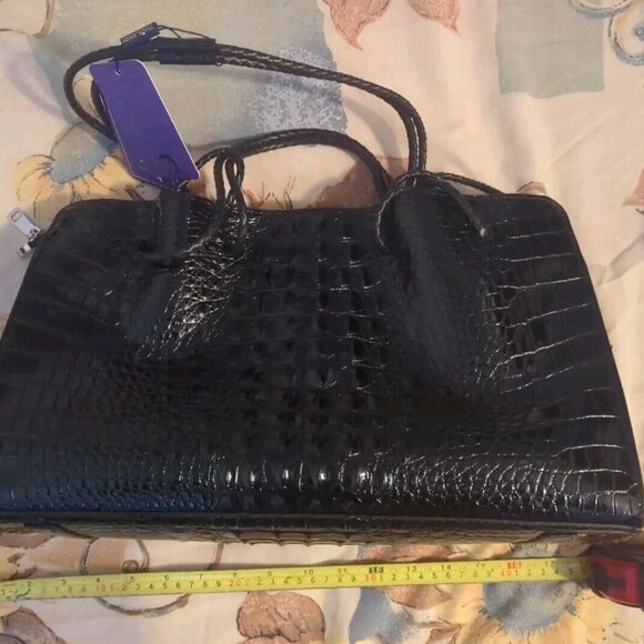 High Quality Handbag Black Crocodile Texture Large - Picture 2 of 7